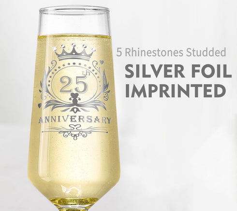 25th Wedding Anniversary Champagne Flutes Gift